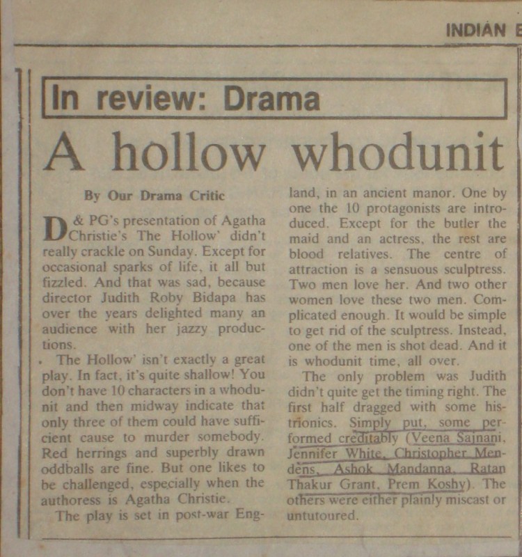 Indian Express review- The hollow