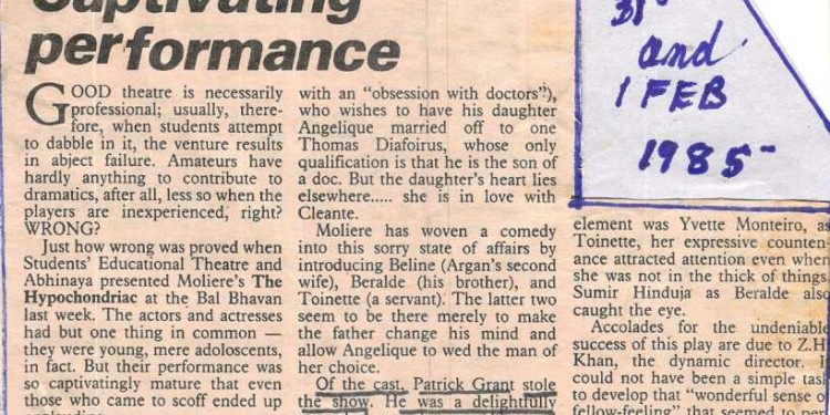 hypochndriac-1stfeb-1985-review